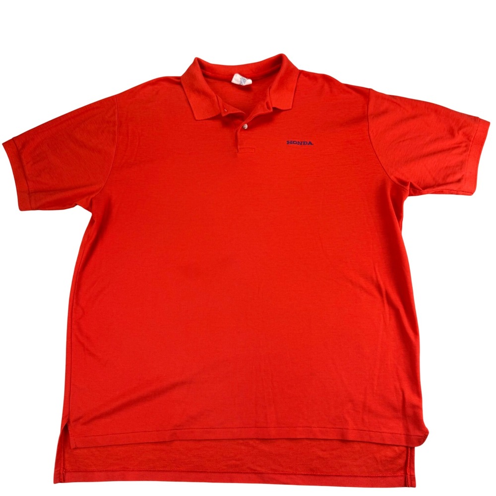 Vintage Hondaline Honda Red Polo Shirt XL‎ Made in USA Cotton Automotive Pique